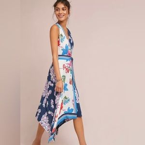 Anthropologie Maeve - Floral Patchwork Faux Wrap dress size 0